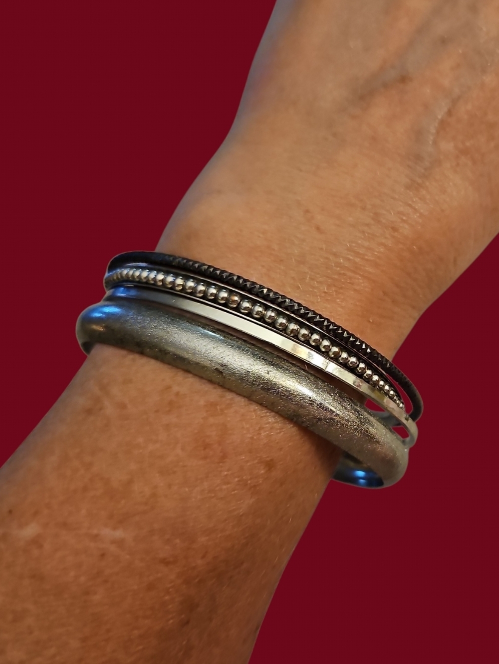 Vintage Silvertone Festival Bangle Bracelets